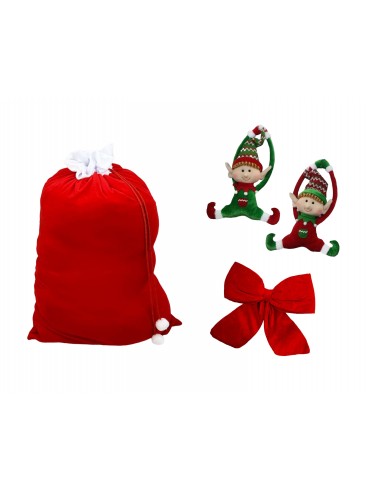 Pack navideño saco Santa Claus+elfos...