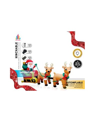 Papa Noel con trineo de reno