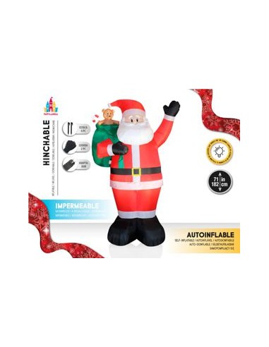 Papa Noel hinchable con LED
