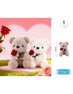 Peluche oso con flor 35cm