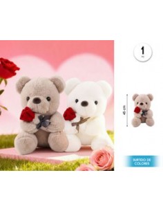 Ose de peluche con flor 45cm