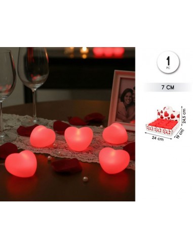 Caja corazones con luz 12 piezas