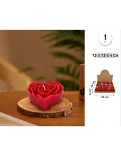 Pack 6 velas forma corazón