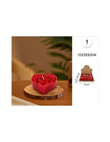 Pack 6 velas forma corazón