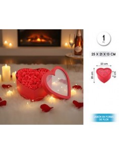 Caja regalo con rosas rojas...